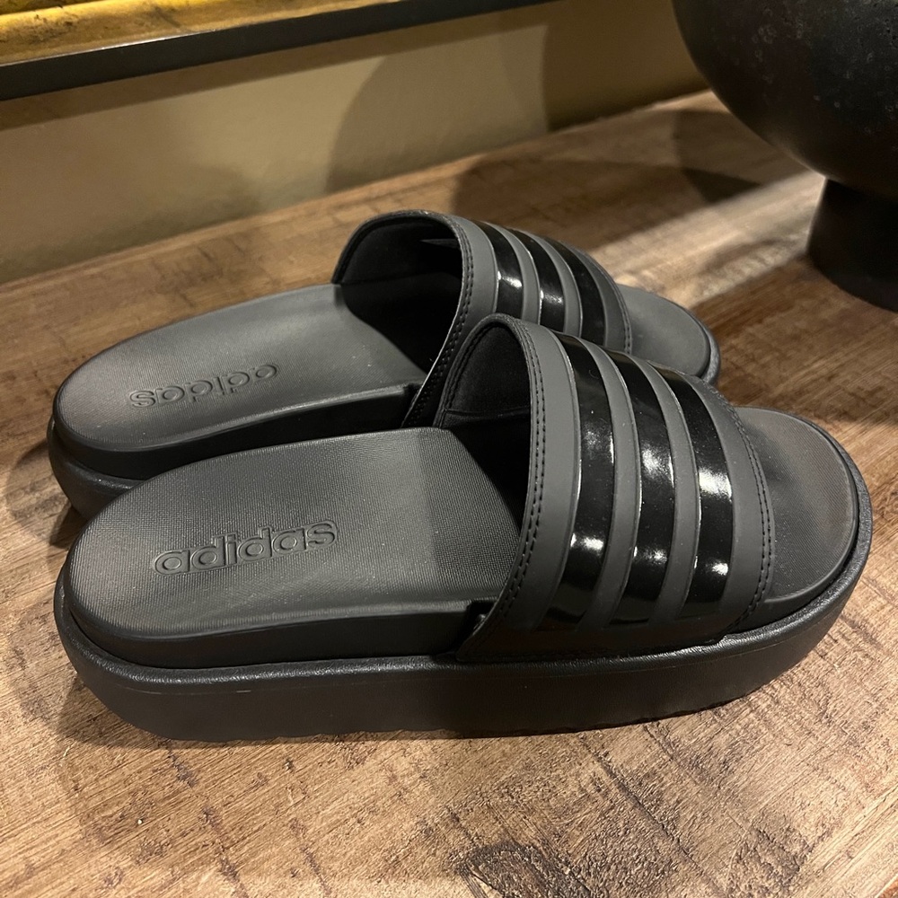 Adidas Triple Stripe Black Slides